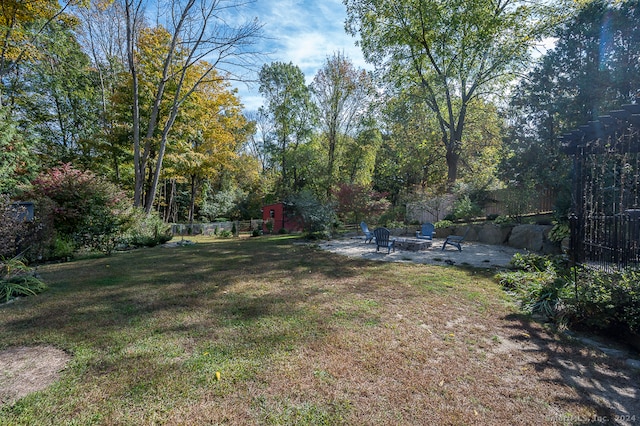 view of yard with a patio area