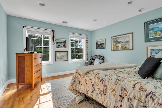 bedroom featuring light hardwood / wood-style flooring