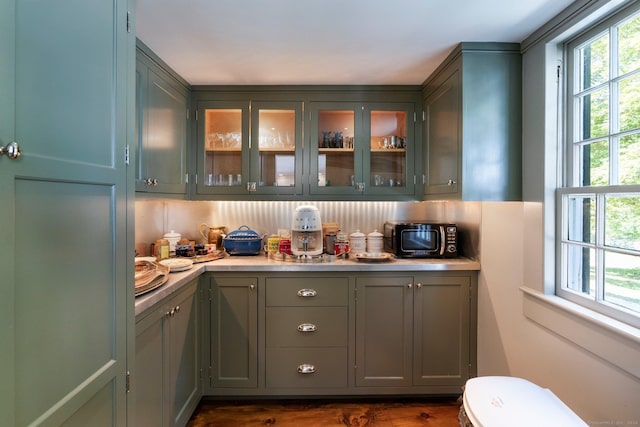 44 S St, Roxbury, CT 06783 - bar with black microwave and dark wood-style floors