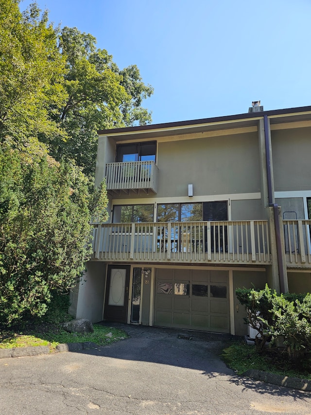 view of property featuring a garage