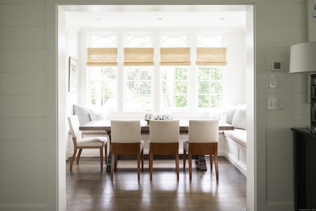 865 Hollow Tree Ridge Rd, Darien, CT 06820 - dining area featuring dark wood-type flooring and crown molding