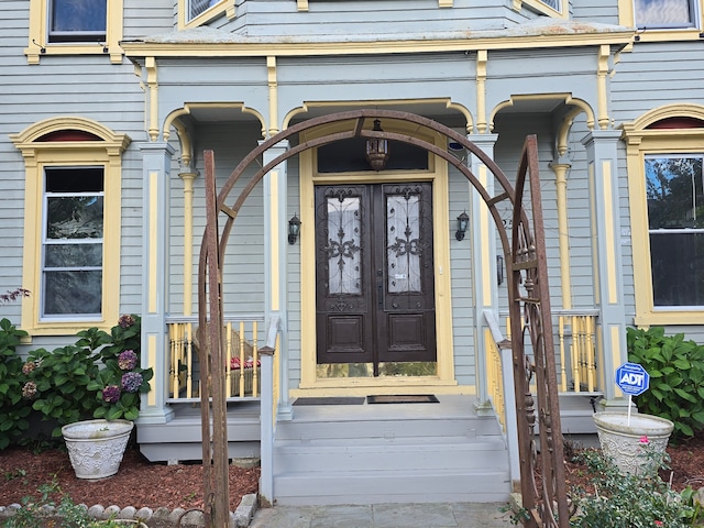 property entrance with a porch