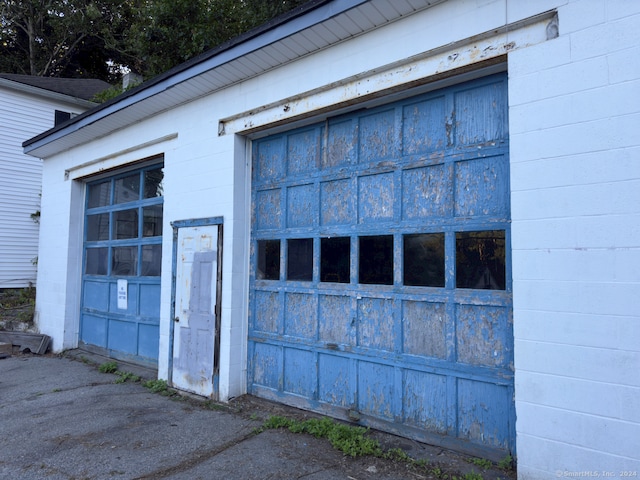 view of garage