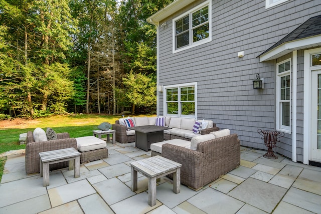 view of patio with an outdoor living space