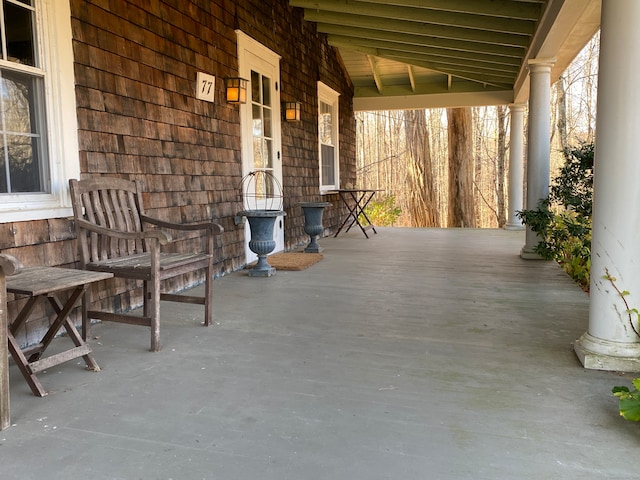 view of patio / terrace featuring covered porch