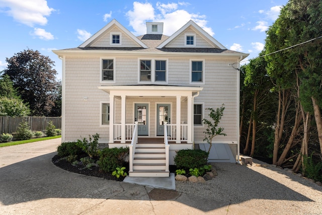 view of front of house with covered porch