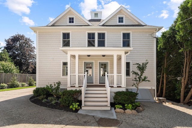 view of front of property with covered porch