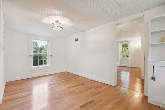 empty room featuring light wood-type flooring