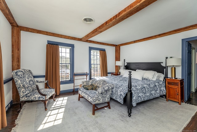 bedroom with wood-type flooring