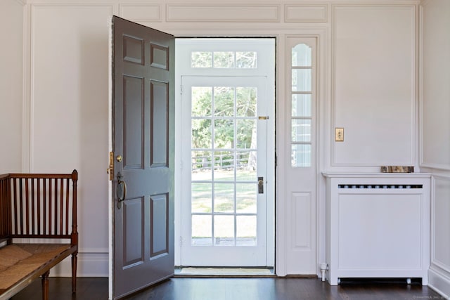 entryway featuring dark hardwood / wood-style flooring