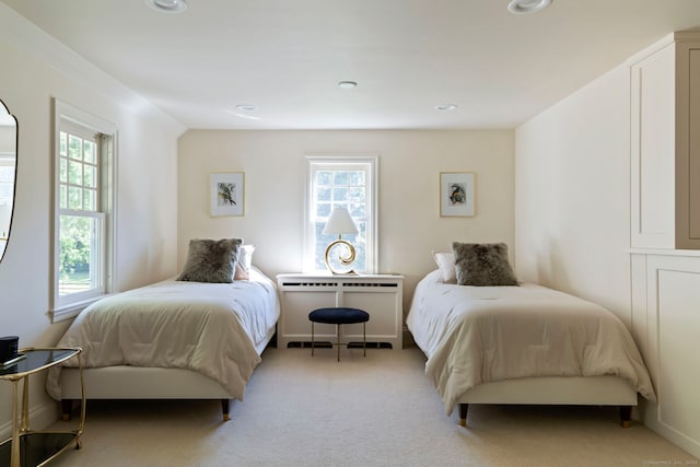 bedroom featuring carpet