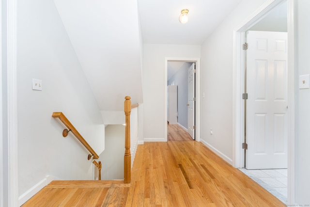 hall featuring light wood-type flooring