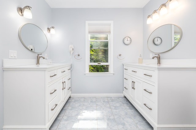 bathroom featuring vanity and tile patterned floors