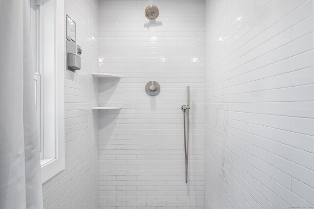 details with tiled shower