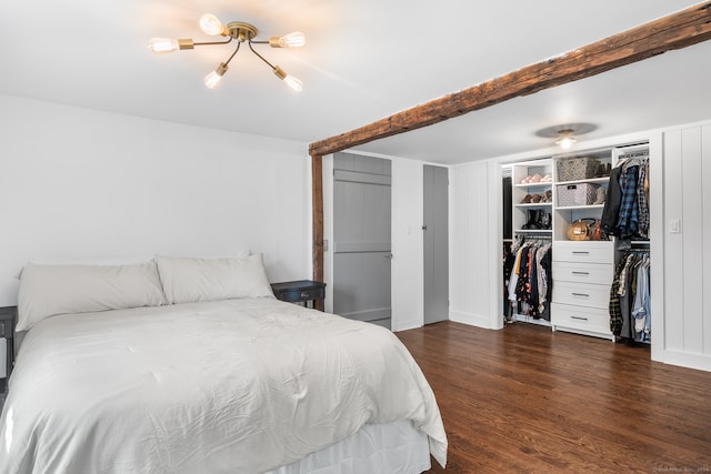 bedroom featuring dark wood-type flooring