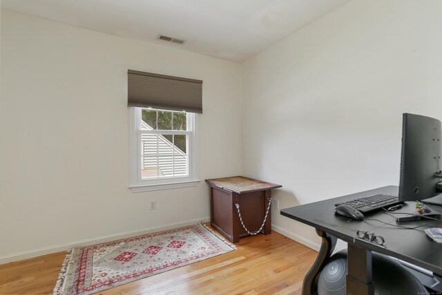 office featuring light hardwood / wood-style flooring