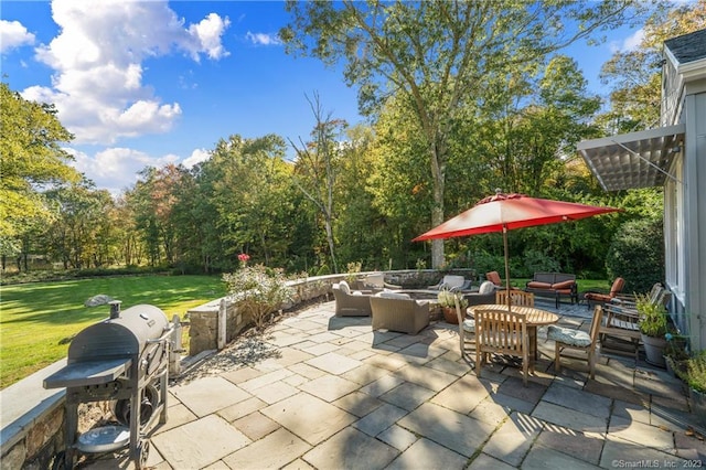 view of patio with outdoor lounge area