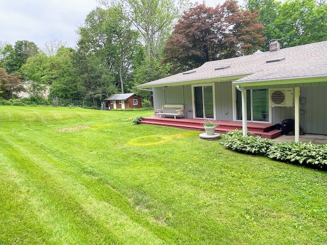 25 Old Middle Rd, Brookfield, CT 06804 - view of green lawn featuring a deck and a cooling unit