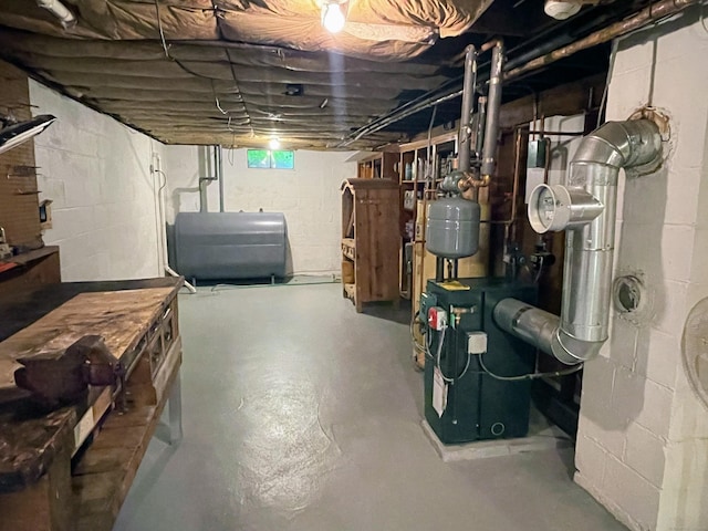 25 Old Middle Rd, Brookfield, CT 06804 - unfinished basement with heating fuel and a heating unit