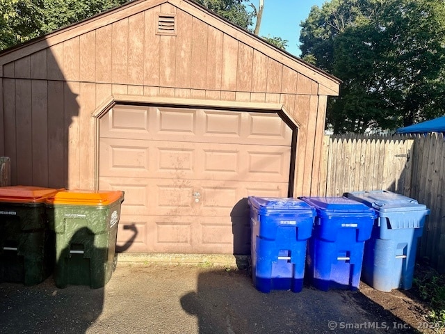 view of garage