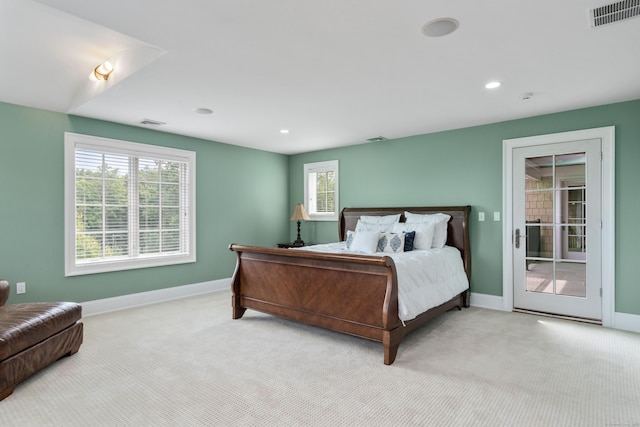 162 Balfour Dr, West Hartford, CT 06117 - bedroom featuring access to outside, carpet floors, baseboards, and recessed lighting