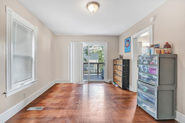 interior space featuring dark hardwood / wood-style floors