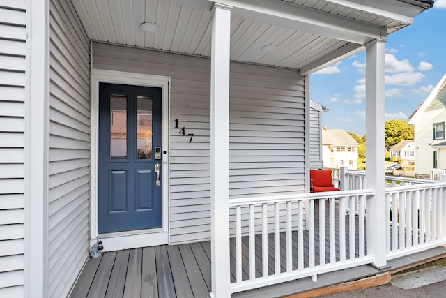 property entrance with a porch