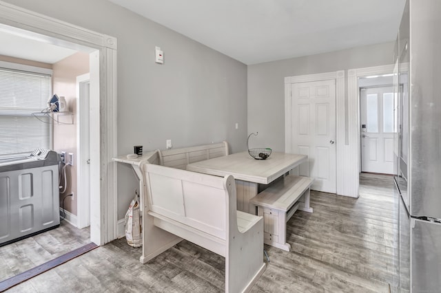 bathroom featuring hardwood / wood-style flooring