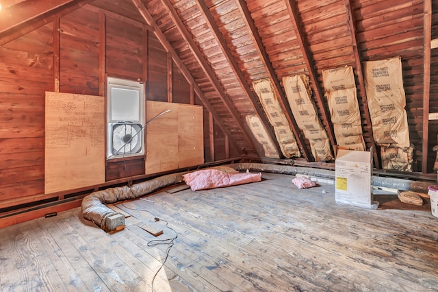 view of unfinished attic