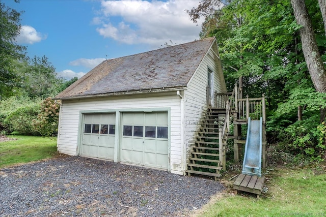 view of garage