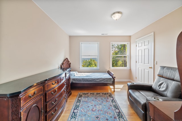 bedroom featuring light hardwood / wood-style flooring