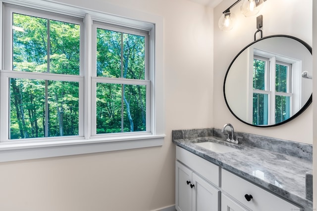 bathroom featuring a healthy amount of sunlight and vanity