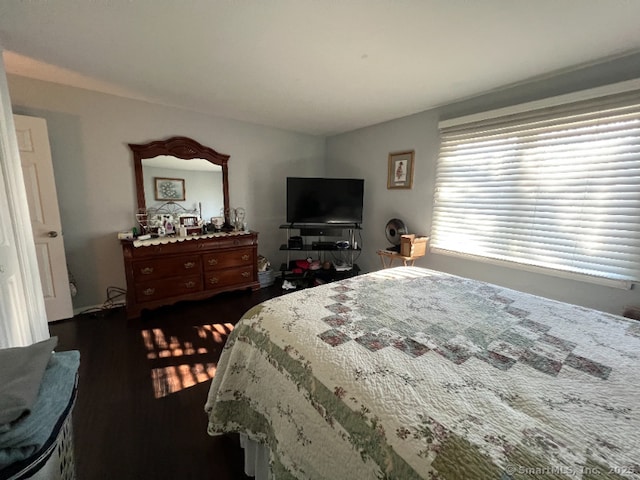 bedroom featuring dark wood-type flooring