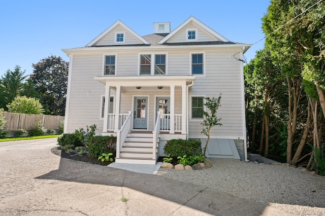 view of front of property with a porch