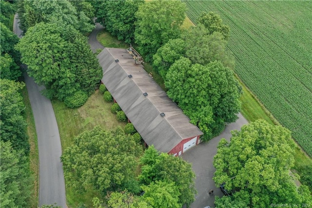 drone / aerial view featuring a rural view