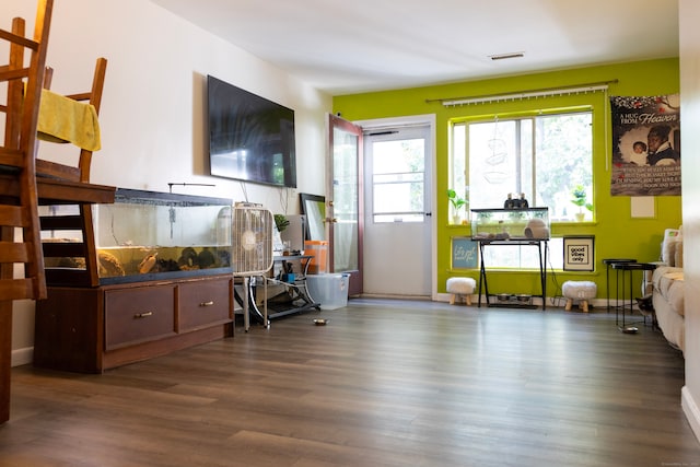 interior space featuring dark wood-type flooring