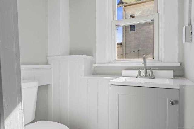 bathroom with toilet and vanity