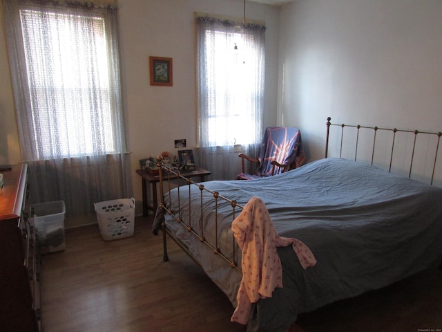 bedroom with wood-type flooring