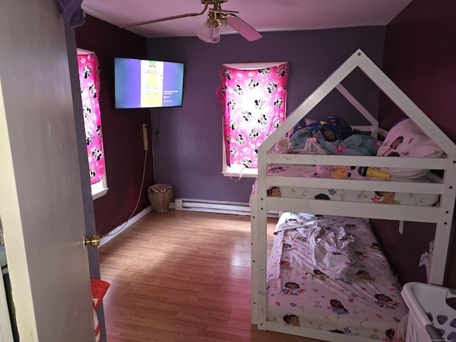 218 Oak Ave, Torrington, CT 06790 - bedroom featuring ceiling fan, baseboards, and wood finished floors