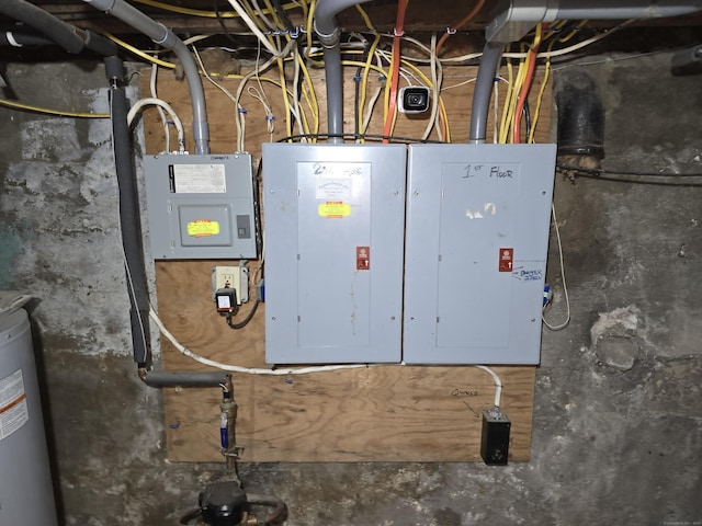 218 Oak Ave, Torrington, CT 06790 - utility room with electric panel and electric water heater