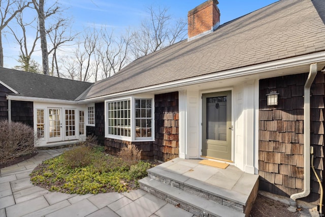 doorway to property with french doors