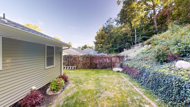 view of yard featuring fence