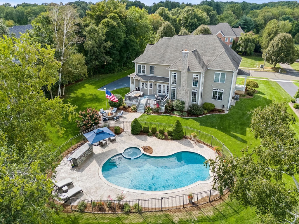 6 Stone Xing, South Windsor, CT 06074 - exterior space with a patio, fence, and a lawn