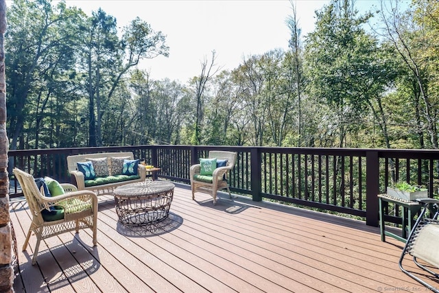 deck with an outdoor hangout area