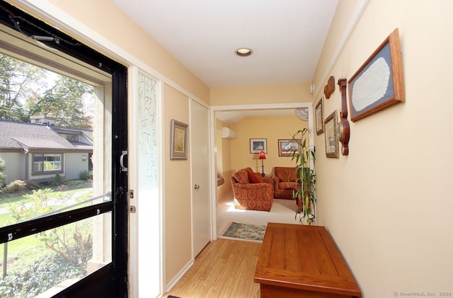 hallway featuring light hardwood / wood-style floors