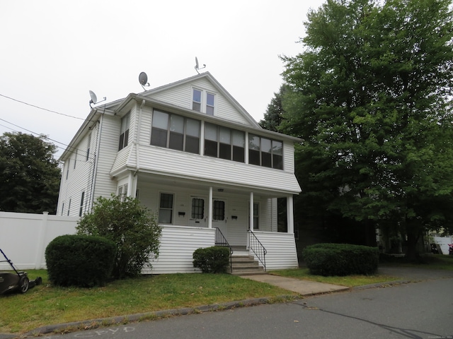 view of front of home with a porch