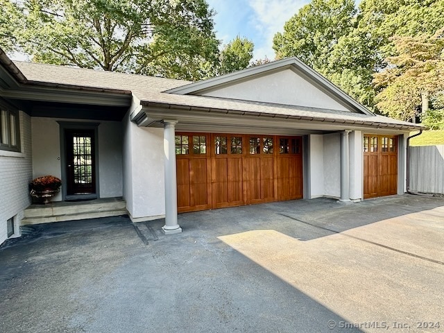 view of garage