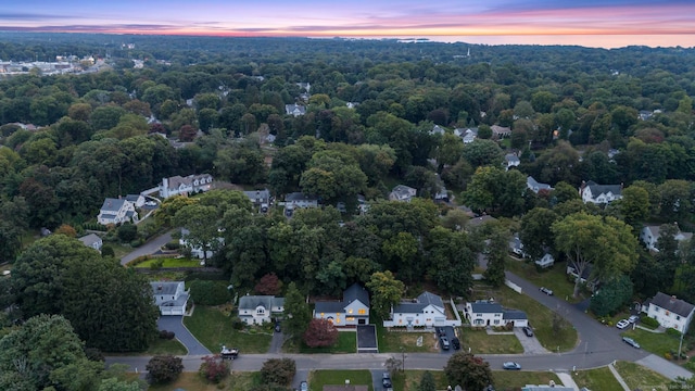 view of aerial view at dusk