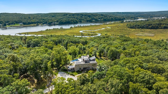 274 Joshuatown Rd, Lyme, CT 06371 - view from above of property featuring a heavily wooded area and a nearby body of water