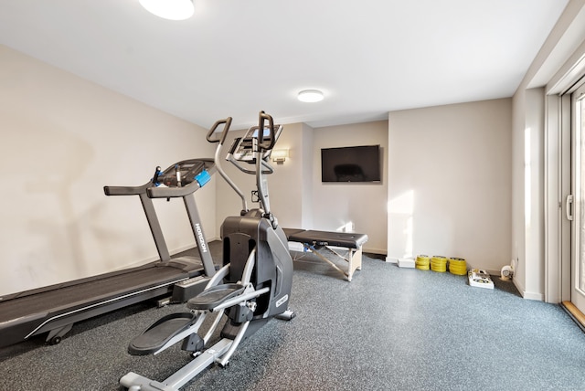 274 Joshuatown Rd, Lyme, CT 06371 - workout room featuring baseboards